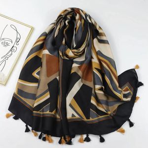 Scarves Cycle Printed Scarf For Women Lightweight Floral Sequins Spring Fall Winter British Striped Shawls Polka Dots Head Wraps