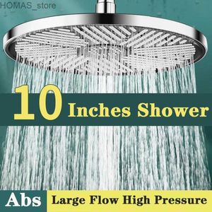 Bathroom Shower Heads 10 Inches Large Flow Supercharge Rainfall Shower Head Black High Pressure Water Saving Ceiling Mounted Shower Faucet Accessories Y240319