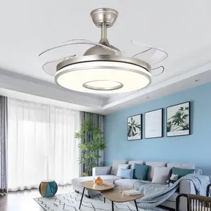 Ceiling Fan Lights 48-Inch Large Wind Living Room Dining Bedroom Bluetooth Stereo With Electric Household Chandelier