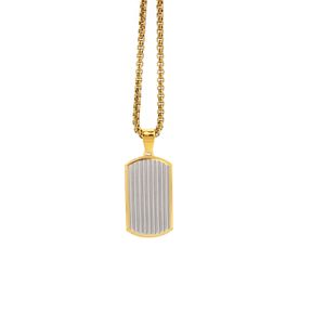 Atacado hip hop (3 peças/lote) jóias de rua multi linha aço inoxidável ouro onda quadrada colar pingente masculino