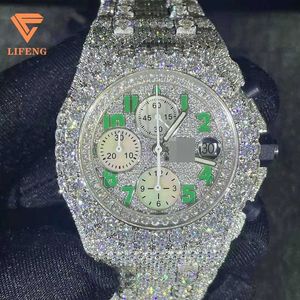 Estilo de luxo relógio passe diamante twatchester moissanite vvs1 hip hop gelado moda jóias para homem