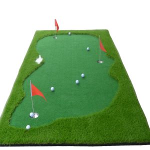 Aids 3 Löcher Indoor Golf Putting Green 100 x 300 cm Indoor Outdoor Training Putter Matte Übung Putting Green für den Heimgebrauch