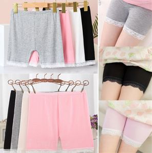 Hemslitage Modal bomullsbarn Shorts Sommar mode spetsar korta leggings för flickor säkerhet byxor baby korta tights hemkläder LT849