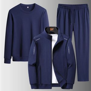 Manlig träningsjacka män sätter stor storlek 6xl 7xl 8xl mode Autumn Winter Homme kostym Sweatshirt Sweatpants Mens Set 240315