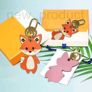 Keychains Lanyards Designer Märke Läder gamla mönster Fox Bag Pendant Cartoon Animal Car Keychain Ring Cute Girl V7wp