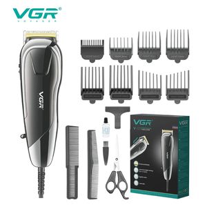 Máquina de corte de cabelo VGR Máquina de cortar cabelo elétrica Aparador profissional ajustável com fio para homens V127 240315