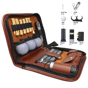 Aiuta il kit da golf borsa per il trasporto degli attrezzi accessori da golf multifunzione in PU custodia set di strumenti telemetro coltello spazzola palla clip Tee punteggio