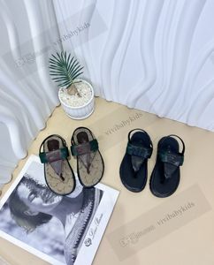 Designer Kids letter printed sandals summer boys girls stripe flip flops sandals kids Non-slip soft bottom casual shoes EUR26-35 Z7218