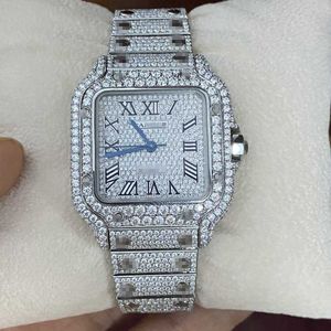 Lüks Saat Saatleri Erkek Mekanik Yap Crt China Hareketi Stainlwatchess Steel Full Ice Out Moissanite Üst Marka İsviçre Tasarımcıları Bilek Swatch