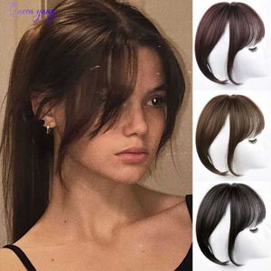 Synthetic Wigs Bangs QUEENYANG Synthetic Bangs Wig Air Bangs Increase Hair Volume Replacement Topper Ladies Wig Heat Resistant Cosplay 240328 240327