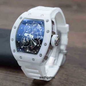 Роскошные мужские механические часы Richa Designer es Whole 055 Керамические Montre De Luxe Мужские наручные часы Япония Miyota Автоматическое движение Скелетоновый циферблат Белый