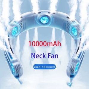 مروحة Electric Fans مع الهواء المحمول شحن USB Fan Mini صامت 3 نجم في الهواء الطلق غلاف الرقبة لعشاق الرياضة 240319