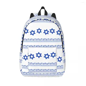 Zaino Zainetto Studente Israele Bandiera Stelle Modello Borsa a tracolla per laptop Scuola