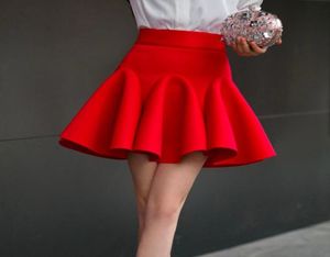 High Waist Pleated Elegant Skirt Red Black Mini Flared Fashion Women Spring And Summer Short 2XL Plus Size Ladies Skirts3860909