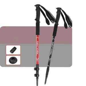 Varas Nordic Walking Sticks Camping Caminhadas Ultraleve Ajustável Telescópica Alpenstock Trekking Pólos Escalada Caminhada Cana