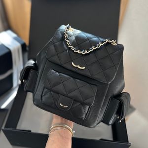 Borsa multibocca Zaino di medie dimensioni Borsa a tracolla da donna alla moda Pelle con diamanti Oro Cinque metalli Doppio logo Borsa a tracolla di lusso Borsa per il trucco Borse alla moda 26 cm