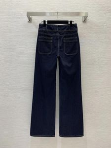 Kvinnors jeans 2024 Våren med hög midja rak ben smal fit y2k kvinnliga breda byxor gratis leverans