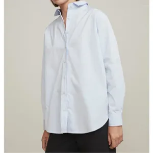 Camicette da donna Camicia bianca a maniche lunghe con colletto alla coreana dal design di nicchia