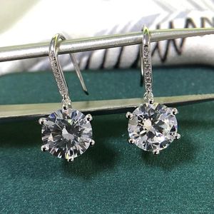 Stud Earrings Solid Platinum PT950 14K White Gold Female Simple Fashion Drop Moissanite Diamond