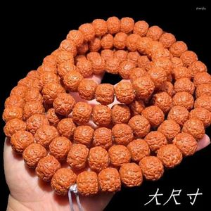 Strand Duży rozmiar Rudraksha 15 mm pełna mięso smokowa skala tekstury koraliki bodhi bransoletka