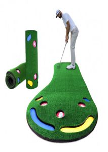 Indoor Golf Putting Mini Greens Heimpraxis Tragbarer Putting-Trainer Büro-Übungsset Matte Schlagpad Golf-Trainingshilfe1514925