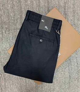 B Men's Pants Designer luxury Business Casual Pants Linen fabric with Solid Color 1:1 Custom Fabric Black blue khaki Apparel Wholesale size 29 to 42