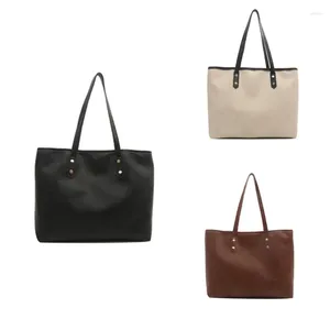 Axelväskor enkla pu läder handväska väska stor kapacitet arbetsskola shopping perfekt för kvinnor och dam