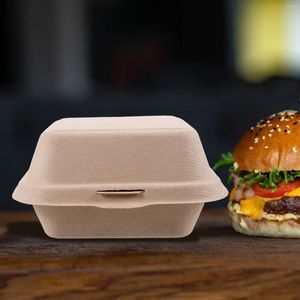 Take Out Containers 50pcs Disposable Takeaway Food Box Hamburger Container