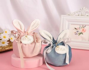 2022 Easter party Cute Bunny Gift Packing Bags Velvet Valentine039s Day Rabbit Chocolate Candy Bags Wedding Birthday Party BAG 7383643