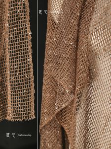 Mesh cloth recreated fishnet eye see-through yarn dress designer fabric