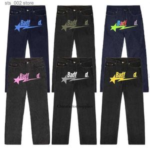 Mens Streetwear Y2k Print Hip Hop Cargo Denim Spoders Man Pants Prosto luźne dżinsy dla mężczyzn CHG2308057 6.21