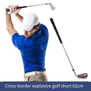 Clubes de golfe no.7 ferro golf swing praticante 62cm aço curto clube golfe indoor prática suprimentos iniciante balanço postura corretiva