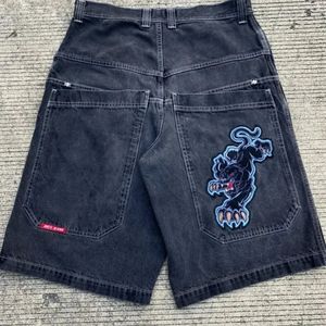 Hip Hop Jnco Jeans Denim Shorts Vintage Pattern Men Women Summer Harajuku Gothic Men Basketball Purple Shorts Streetwear 383
