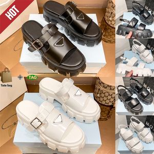 Monolith Foam Platforme Sandals Sandals Projektant Slajdy Kobiety luksusowe kapcie czarne białe obcasowe obcas