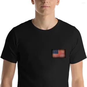 Men's T Shirts HX Fashion T-shirts America Flag Sticker Print Tees Cotton Adult Teens Short Sleeve Men Women Clothing S-7XL