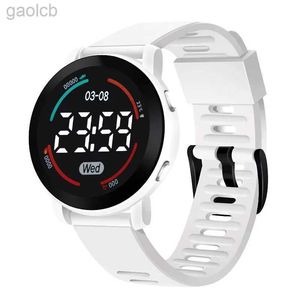 Wristwatches LED Luminous Sports Watch 2023 New Fashion Round Waterproof Electronic Watch Men and Women Digital Clock Relojes Electrnicos 24319