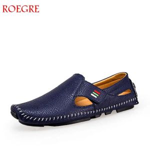 Schuhe Sommer Neue Männer Schuhe Großgröße lässige Sandalen komfortable Leder Luxus Fahrtuhe Männer Outdoor Flachschuhe Hotfree Shipping