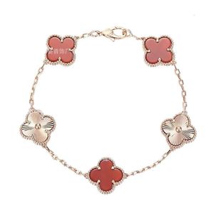 Version High Clover Fanjia Five Flower Mijin Electroplated Precision Edition Rose Gold Armband Armband