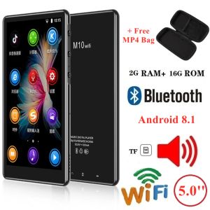 Högtalare WiFi Bluetooth Android 8.1 MP4 Player 64 GB IPS 5,0 tum Touch Screen HiFi Musik MP4 Video Musik Player TF -korthögtalare 5000mAh