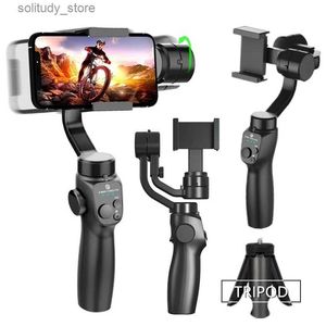 مثبتات F10 3-المحاور المحمولة المحمولة المحمولة مثبتة الهاتف الذكي iPhone Samsung Selfie Stick Trans لتسجيل الفيديو المضاد لـ Shake Q240320