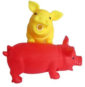 Pig Grunt Squeak Dog Toys Gatto Giocattolo da masticare Simpatico cucciolo di cane in gomma che gioca con il giocattolo del maiale Squeaker Squeaky con suono Large Size8681857