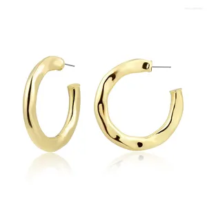 Hoop Earrings Badu Unique Metal Large Round Thick For Women Statement Gold Color Punk Charm Jewelry Gifts