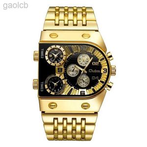 Wristwatches New Sport Gold Steel Watches Men Super Big Large Dial Male Quartz Clock Decorative Compass Luxury Mens Wrist Watch 24319