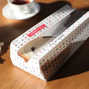 Storage Bags 20Pcs/ Lot 21 31 9cm Oil-Proof Open Top White Baking Cookie Toast PE Kraft Paper Pack Bag With Window Bread Cake Pouch