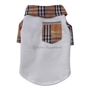 Designer Dog Clothes Brand Dog Apparel Classic Plaid Pattern Dog Shirts for Small Dogs Cats Breathable Dog Sweatshirt Puppy Kitten Small Breeds Pet Outfits Tops S Y64