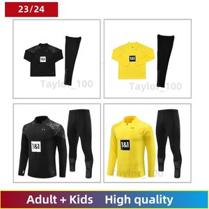 23-24 Borussia Dortmund Vuxna och barn tyska First Division Football Club Half Pull Football Training Clothing Jogging Tracksuit Casual Suit
