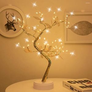 Настольные лампы Настольная елка бонсай Light-Fairy Light Lamp USB или на батарейках с искусственным осенним рождественским пасхальным украшением