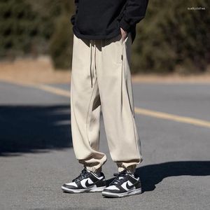 Men's Pants TFETTERS Brand 2024 Spring Summer Casual For Mens Mid Rise Baggy Solid Color Ankle Length Man Daily Streetwear