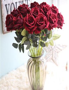 Sztuczne kwiaty Rose jedwabne kwiaty Prawdziwa dotyk Pionit Marrige Dekoracyjne dekoracje ślubne Dekoracje świąteczne 13 kolorów YW1069053509