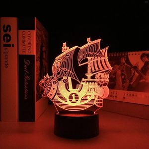 Night Lights Sailing Boat Remote Control LED USB 3D Light 7 Colors Changing Illusion Table Lamp Baby Sleeping Sensor